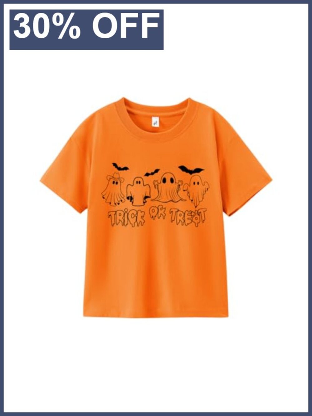 Boys Halloween Pumpkin Ghost Print Cotton Tee Toddler Shirt